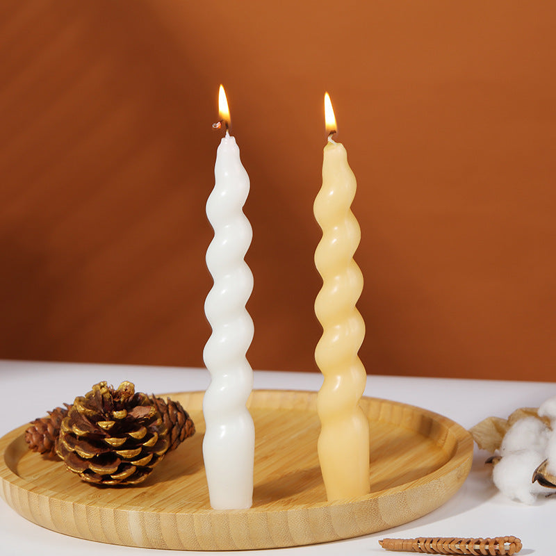 Taper Candles, Spiral Candles, Set of 2, Burn Time 6 Hours, Elegant Decorations for Special Occasions