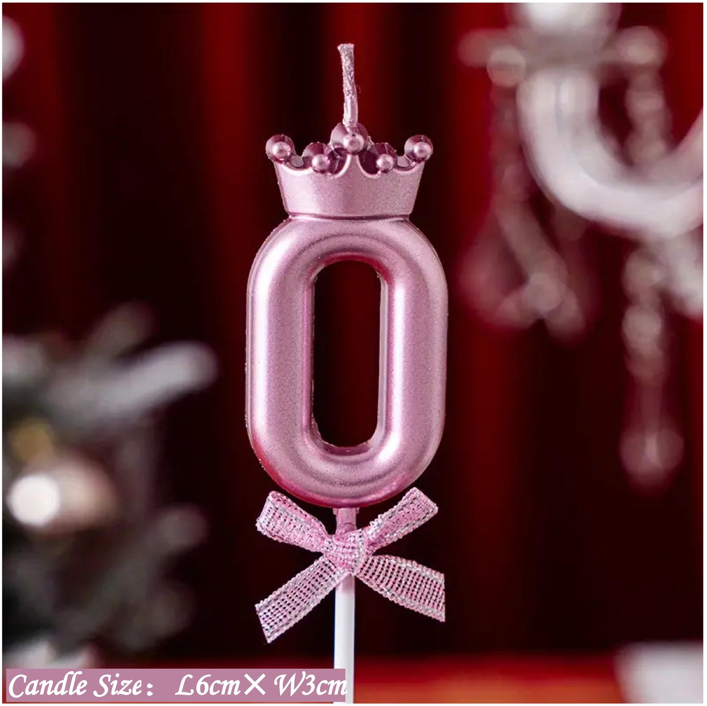 0-9 Number Birthday Candles, Number Candles With Crown And Bow Decorations, Cake Decorations, Number Candles For Birthday Cakes, Weddings, Anniversaries, Graduations, Holidays, Parties