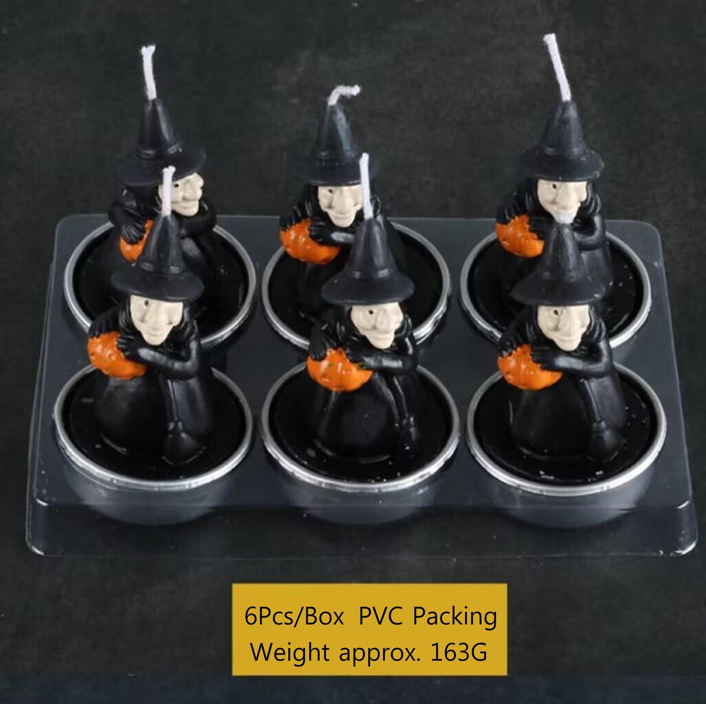 Pumpkin Smiley Pumpkin Witch Spice Candle Tea Light Candle, 6 Pack Tea Lights for Pumpkin Decorations, Halloween, Home, Holiday Gifts, Autumn Decorations for Parties