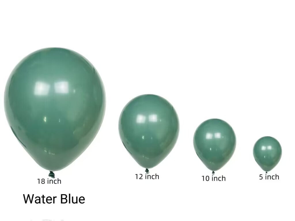 100pcs/pack Thirteen Vintage Blue Latex Balloons in Sizes from 5" to 18" for Children's Birthday Parties, Weddings, Anniversaries, Festivals, Holidays, and More