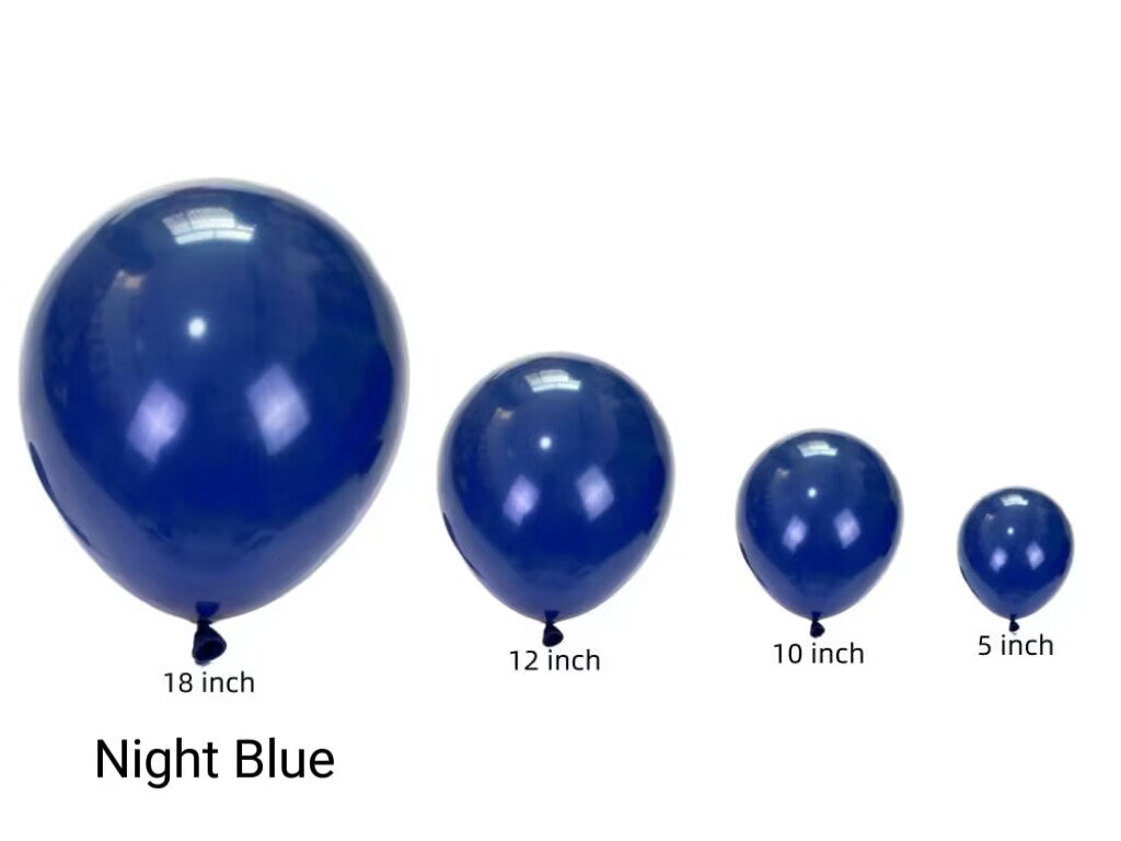100pcs/pack Thirteen Vintage Blue Latex Balloons in Sizes from 5" to 18" for Children's Birthday Parties, Weddings, Anniversaries, Festivals, Holidays, and More
