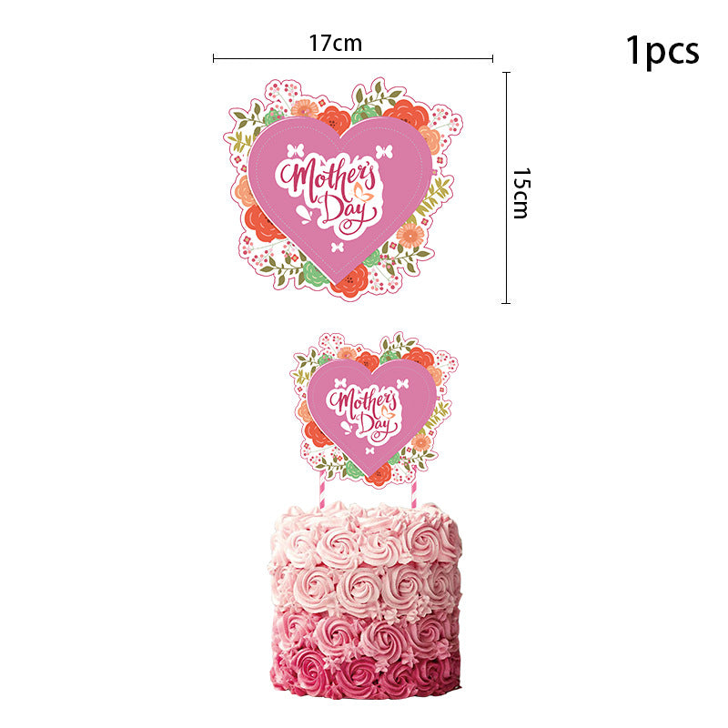 Mother's Day Decor Theme - "Happy Mother's Day" Banner, Cake Topper Flags, Balloons, and Party Supplies