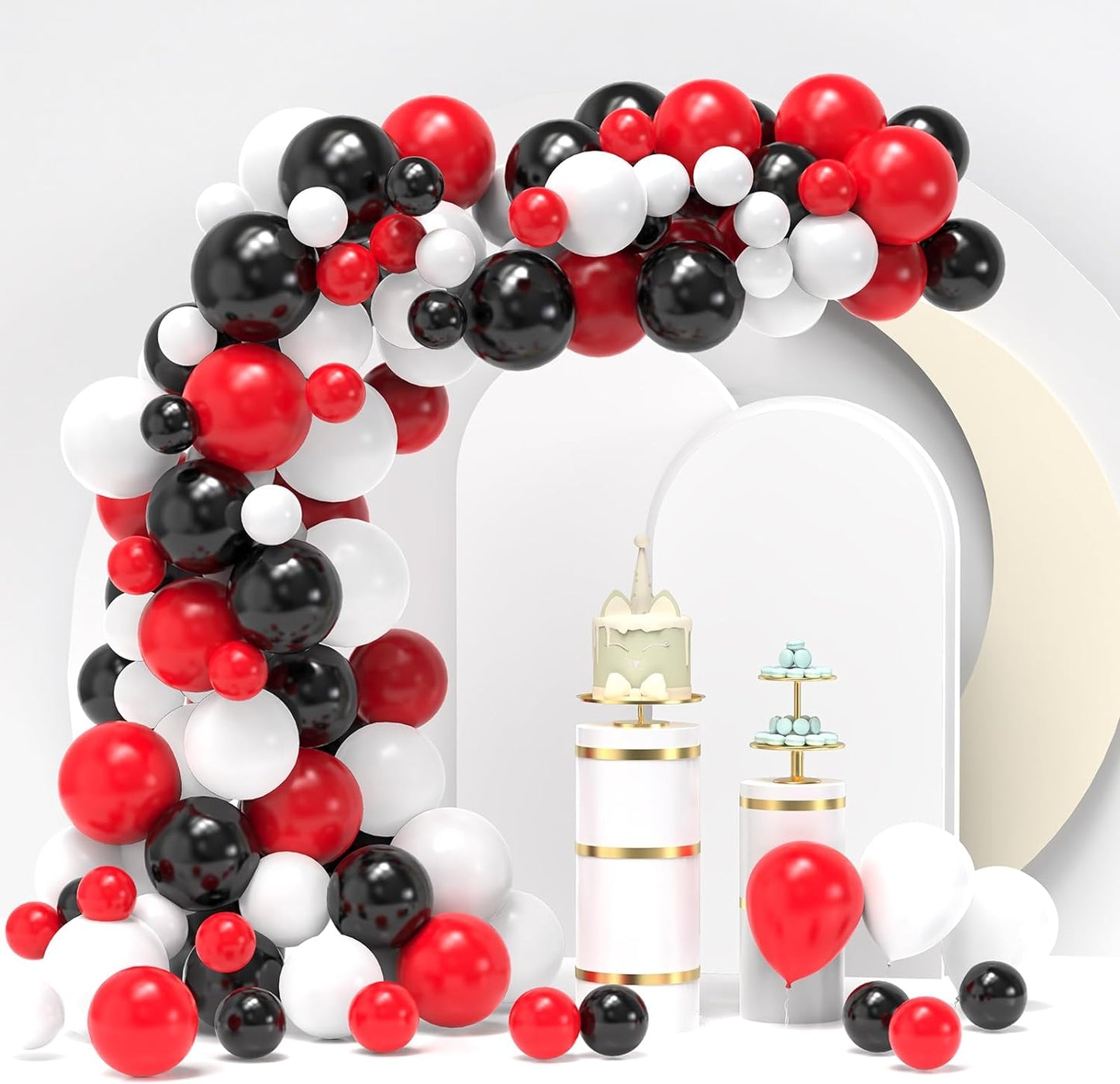 Balloon Wreath Set 120pcs Navy & Gold Confetti White Balloon Arches For Graduation Birthday Party Baby Shower DIY Decoration New Year Graduation Decoration