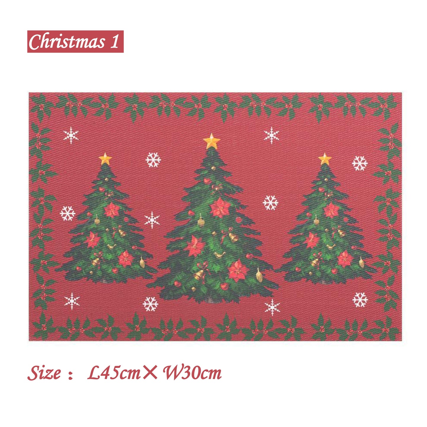 Christmas Placemats, PVC Table Mats, Heat Insulation Mats, Waterproof And Non-slip, Holiday Wedding, Decorative Home, Hotel Western Food Mats