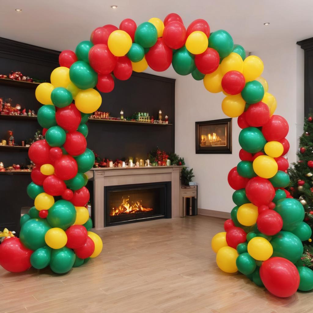 Set, 240Pcs Red, Yellow And Green Colour Arch Set With Red Balloons, Yellow Balloons, Green Balloons, Suitable For Christmas, Birthday Parties, Anniversaries, Festivals, Background Decorations, Party Decorations, Party Supplies