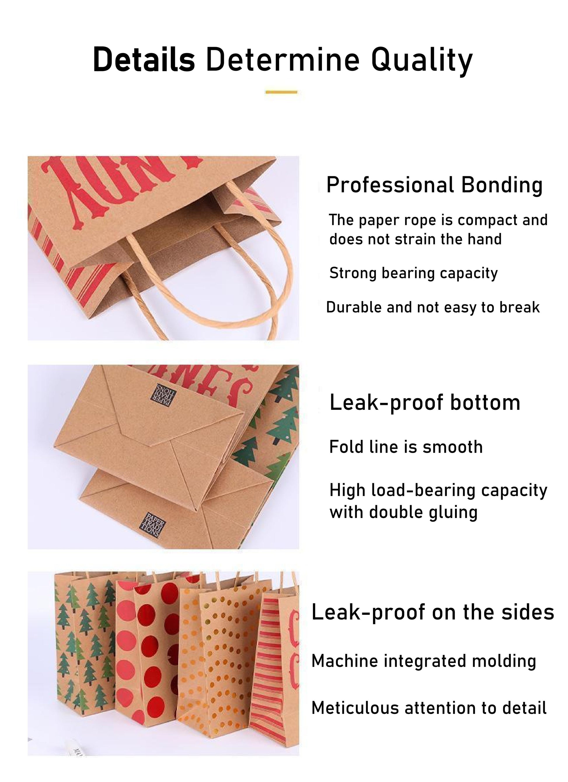 Paper Bag Christmas Gift Storage Packaging Kraft Paper Handbag Gift Shopping Bag Handheld Bag Printing