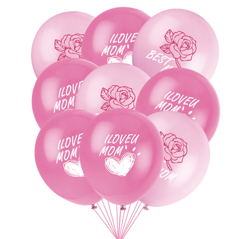 Mother's Day Decor Theme - "Happy Mother's Day" Banner, Cake Topper Flags, Balloons, and Party Supplies