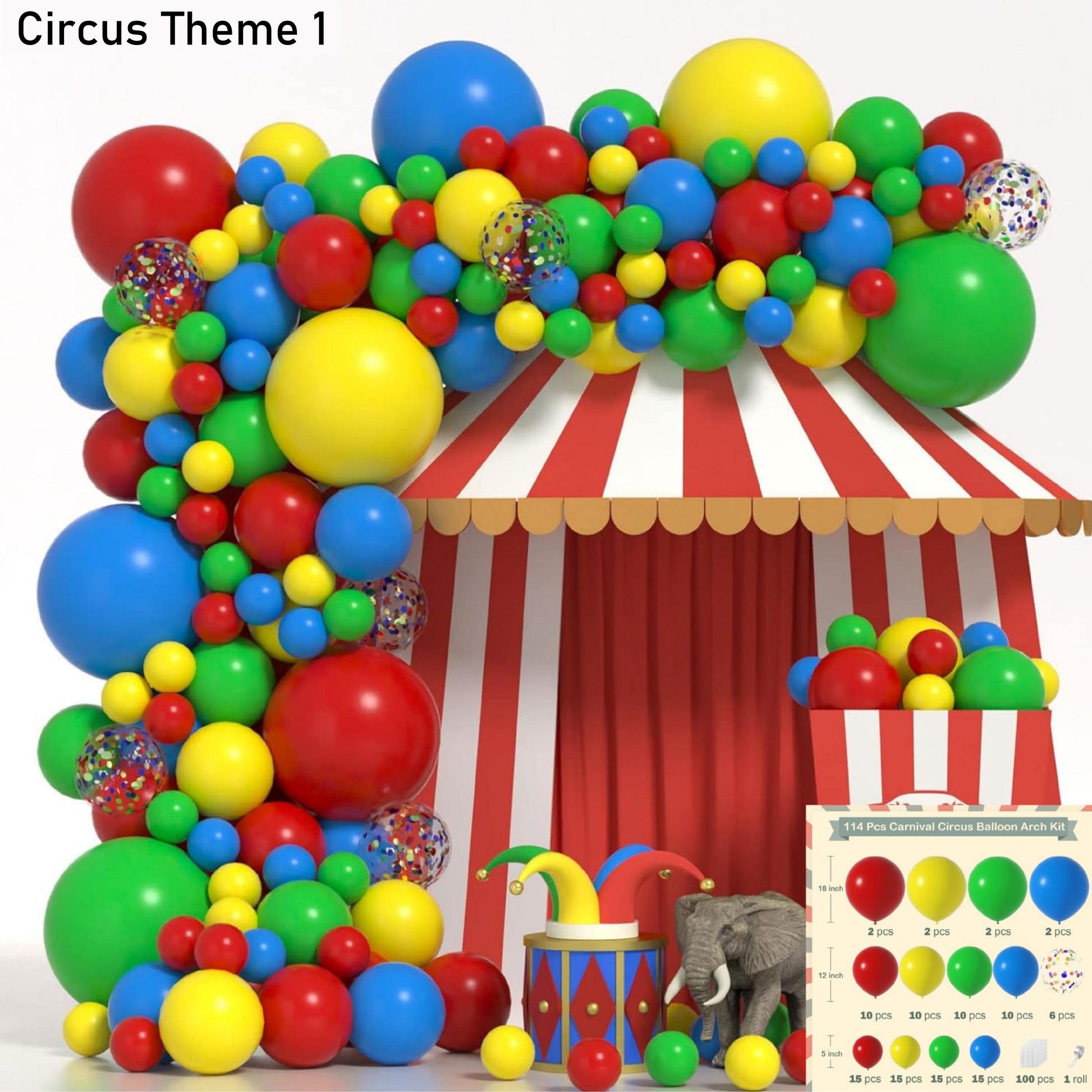 Happy Birthday Balloon Set Circus Cartoon Theme Birthday Party Venue Decoration