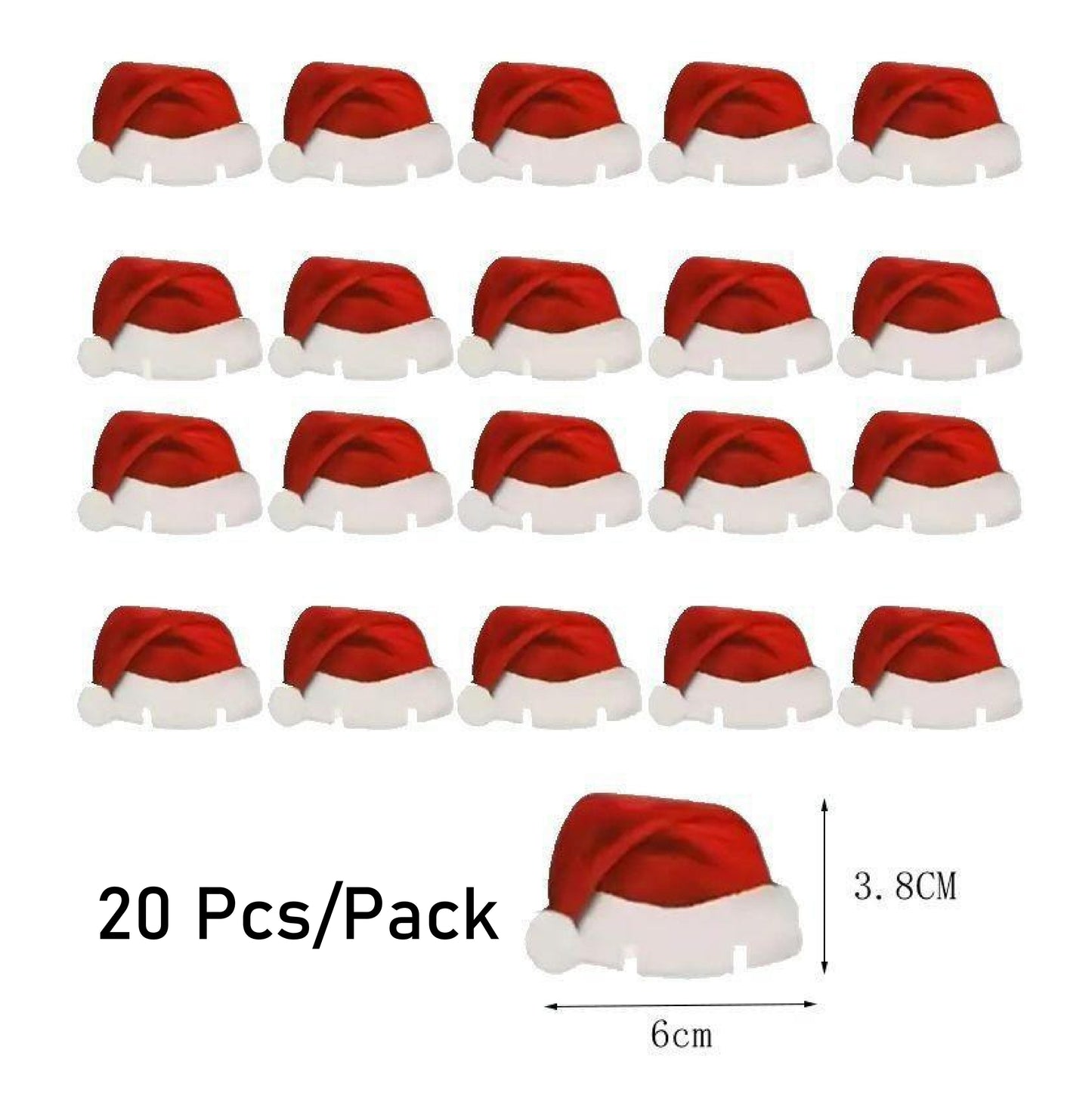 Christmas Wine Glasses Decorations Mini Santa Hat Cup Cards Tall Glasses Marker Party Table Decorations 20 Pieces, Santa Hat Cup Cards, Mini Santa Hat