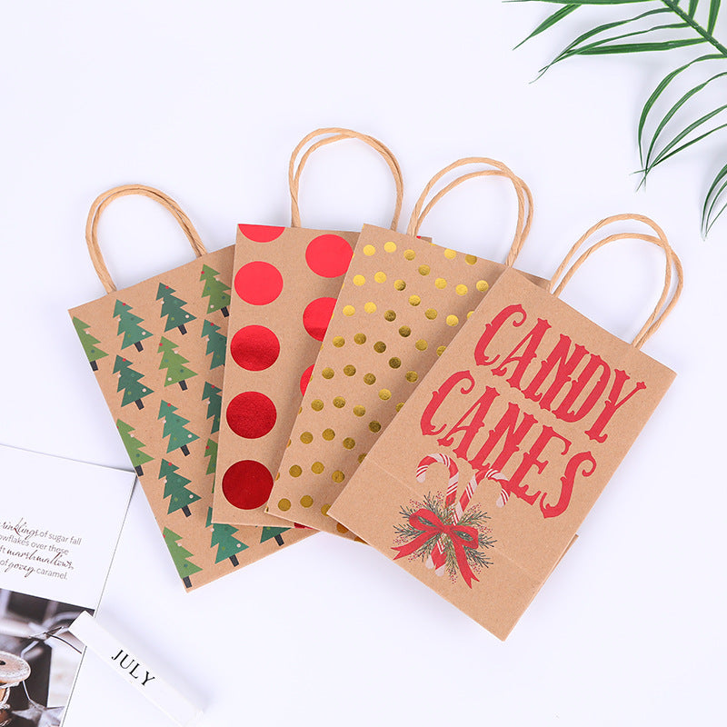 Paper Bag Christmas Gift Storage Packaging Kraft Paper Handbag Gift Shopping Bag Handheld Bag Printing