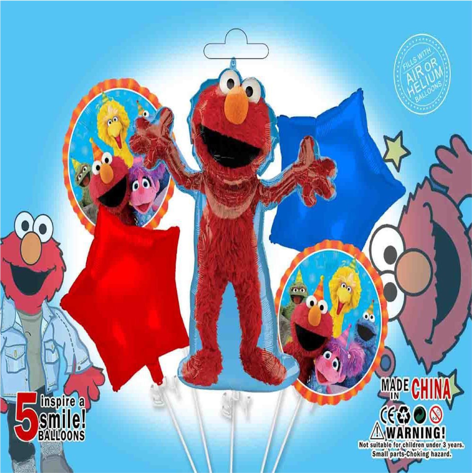 New Cartoon Animation Sesame Street Family Elmo Children's Birthday Party Decoration Aluminum Foil Balloons