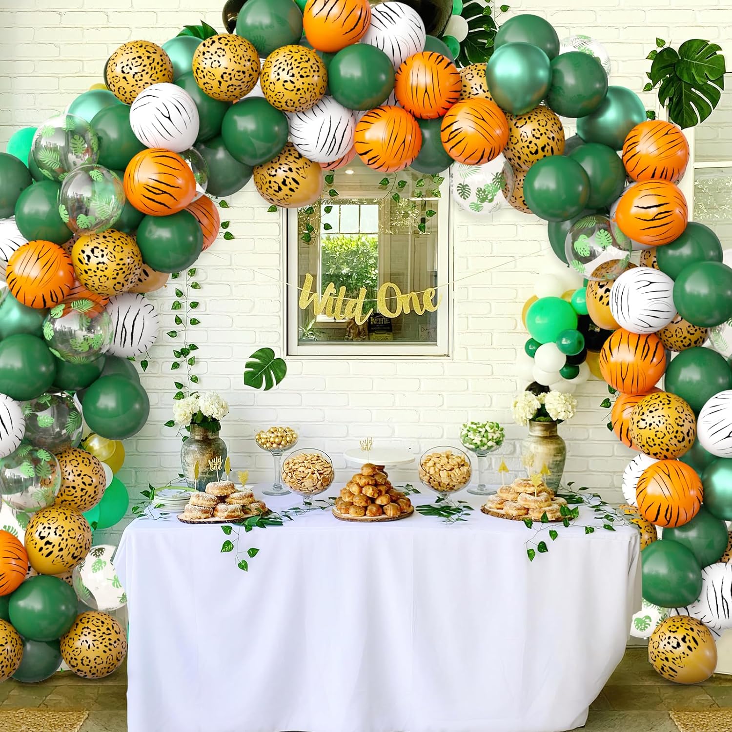 Jungle Party Decorations, Jungle Safari Balloons, 68 Piece Animal Balloon Set, Boys and Girls Jungle Safari Baby Party Decorations, Tropical Safari Birthday Party Supplies, 12 Inches