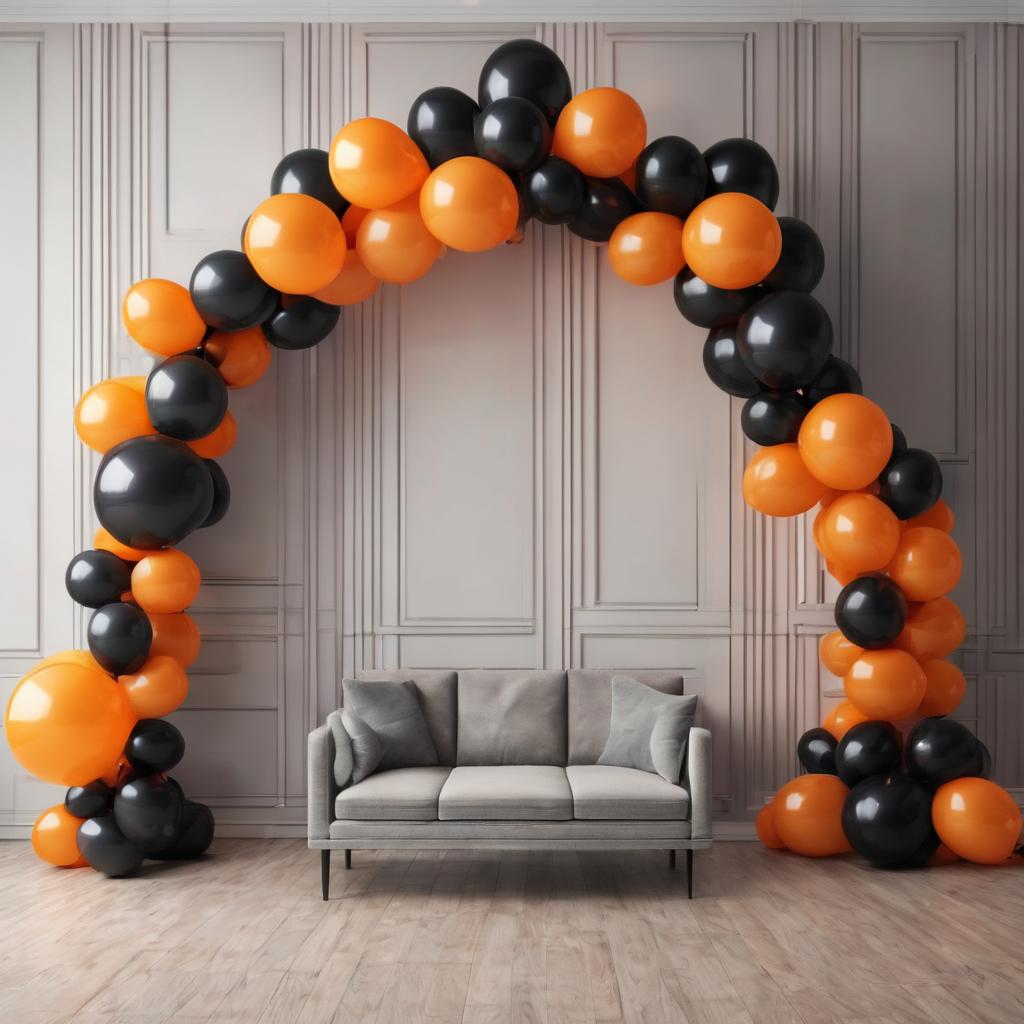 Set, 240 Pieces Orange And Black Color Arch Set With Orange Balloons, Black Balloons, Suitable For Anniversary, Holiday Celebration, Background Decoration, Party Decoration, Party Supplies