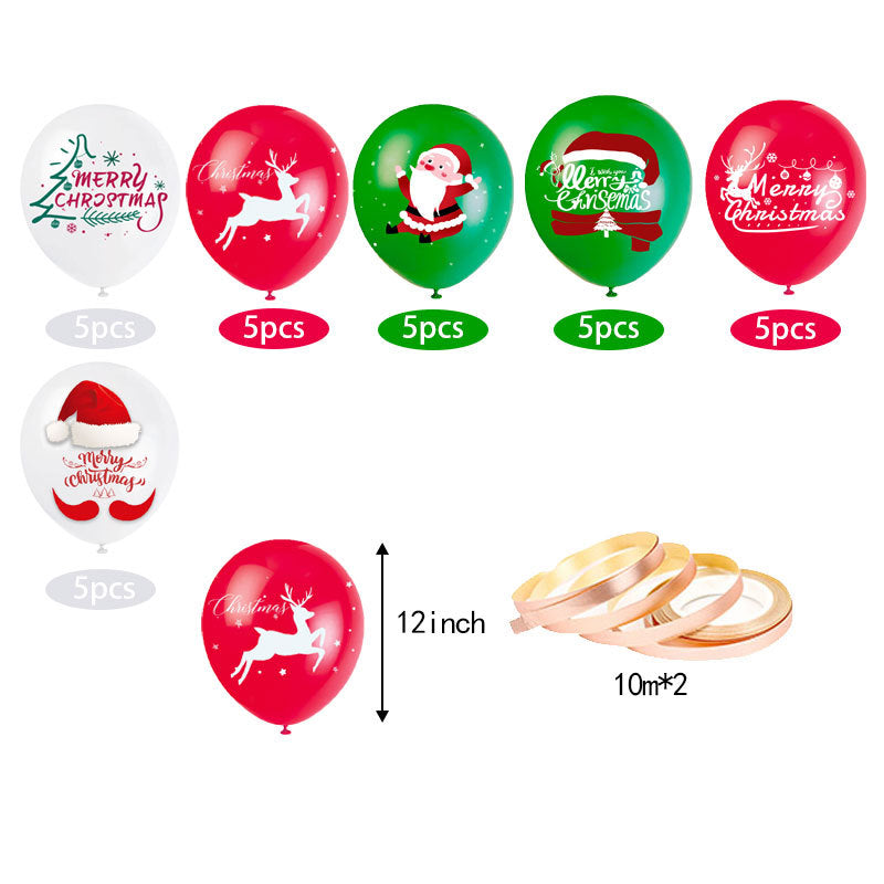 Christmas Theme Father Christmas Snowman Christmas Tree Flag Banner Balloon Cake Insert Row Decoration Set