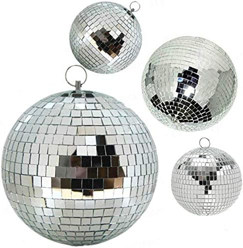 Mirror Disco Ball - Cool and Fun Silver Hanging Party Disco Ball - Large Party Decorations, Party Designs