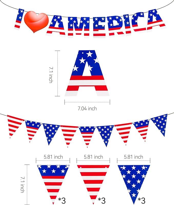 4th of July Decoration Kit, Patriotic Independence Day Balloons Indoor and Outdoor, Veterans Day Themed Party Supplies, American Flag Red White and Blue Decorations