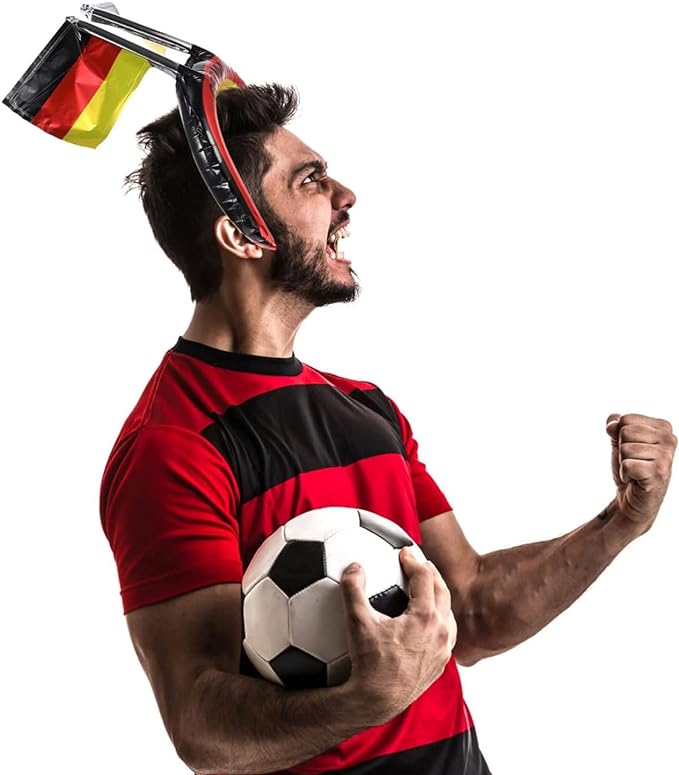 Pack of 20 Germany Flag Foil Balloon Headband, Germany Flag Headband Balloons Birthday Decoration, Children's Birthday Decoration, German Flag Helium Balloon for Sports Competition, Birthday