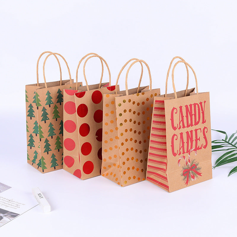 Paper Bag Christmas Gift Storage Packaging Kraft Paper Handbag Gift Shopping Bag Handheld Bag Printing