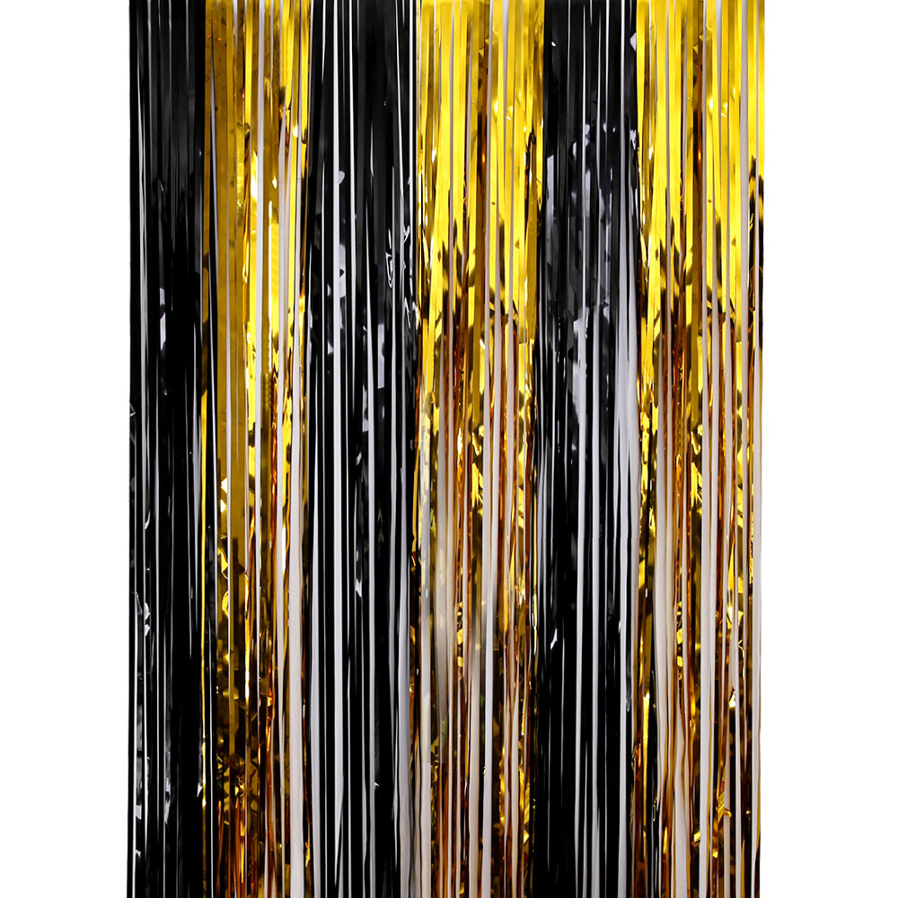 Glittering Black Gold Aluminium Foil Metallic Wire, Background Decoration, L 2m/6.56ft x W 1m/3.28ft, Festive Accessories, Birthday Party Supplies, Room Decorations, Home Scene Decorations, Wedding Supplies