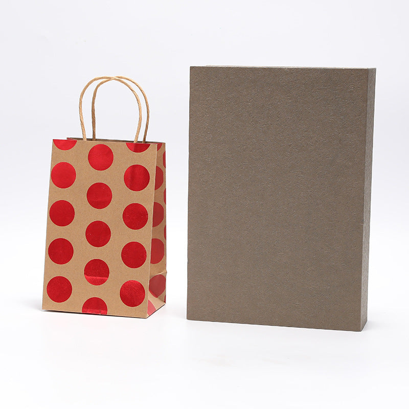 Paper Bag Christmas Gift Storage Packaging Kraft Paper Handbag Gift Shopping Bag Handheld Bag Printing