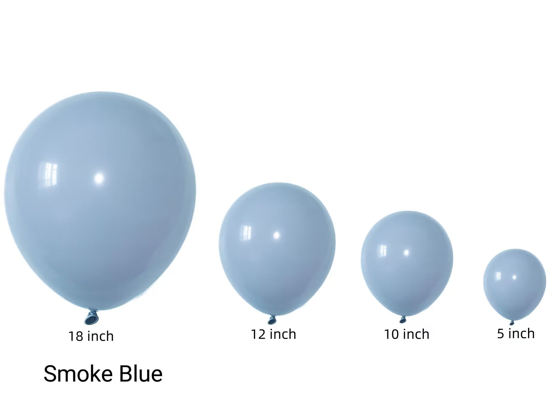 100pcs/pack Thirteen Vintage Blue Latex Balloons in Sizes from 5" to 18" for Children's Birthday Parties, Weddings, Anniversaries, Festivals, Holidays, and More