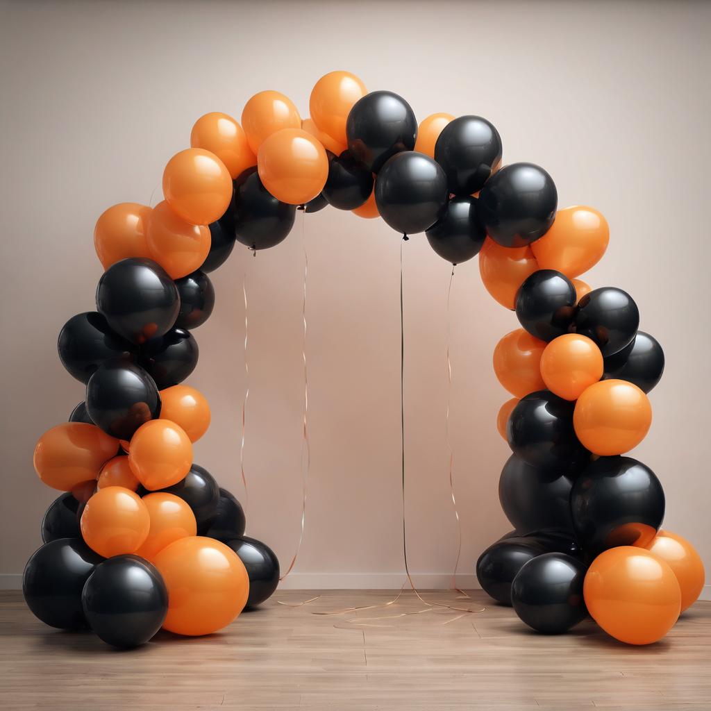 Set, 240 Pieces Orange And Black Color Arch Set With Orange Balloons, Black Balloons, Suitable For Anniversary, Holiday Celebration, Background Decoration, Party Decoration, Party Supplies