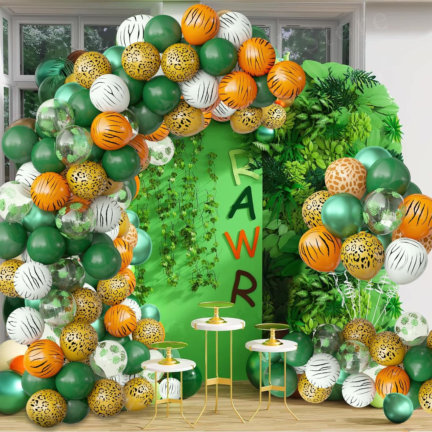 Jungle Party Decorations, Jungle Safari Balloons, 68 Piece Animal Balloon Set, Boys and Girls Jungle Safari Baby Party Decorations, Tropical Safari Birthday Party Supplies, 12 Inches