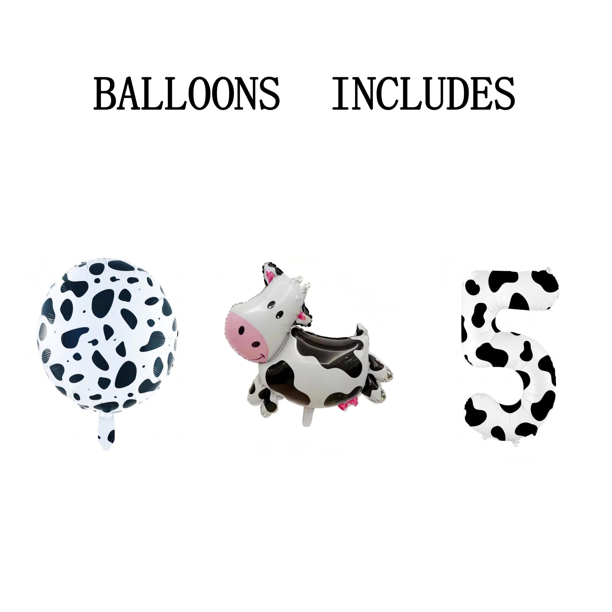 3 Pieces Cow Print Balloon Cow Shape Foil Balloons, 40 Inch Cow Print Number Balloon 1 White Cow Print Balloons Farm Animal Theme Party Decorations Supplies Animal Balloons, Birthday Balloons