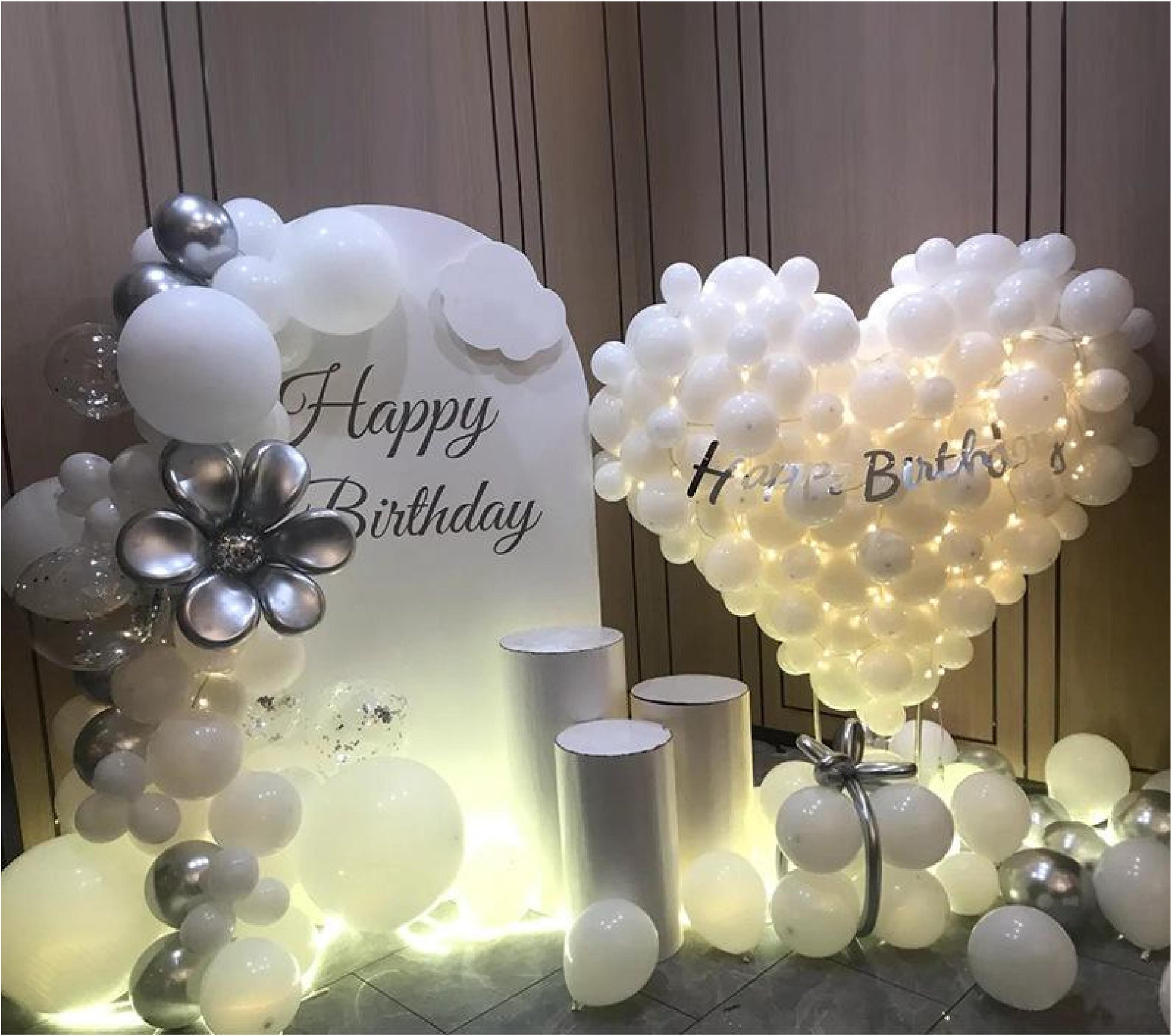 Pink Silver White Lake Blue Balloon Arch Kit, Can Be Matched With Three-dimensional Love Shape Balloon, Suitable For Birthday Party Anniversary Wedding Decoration Theme Party