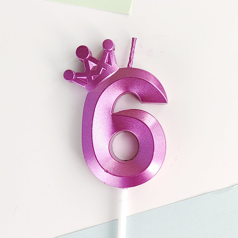 0-9 Birthday Candle Numbers, Birthday Candle with Crown, Multi-colour, 3D Diamond Shape Cake Birthday Candle, Birthday Decoration Candle, Wedding Party, Graduation Ceremony, etc.