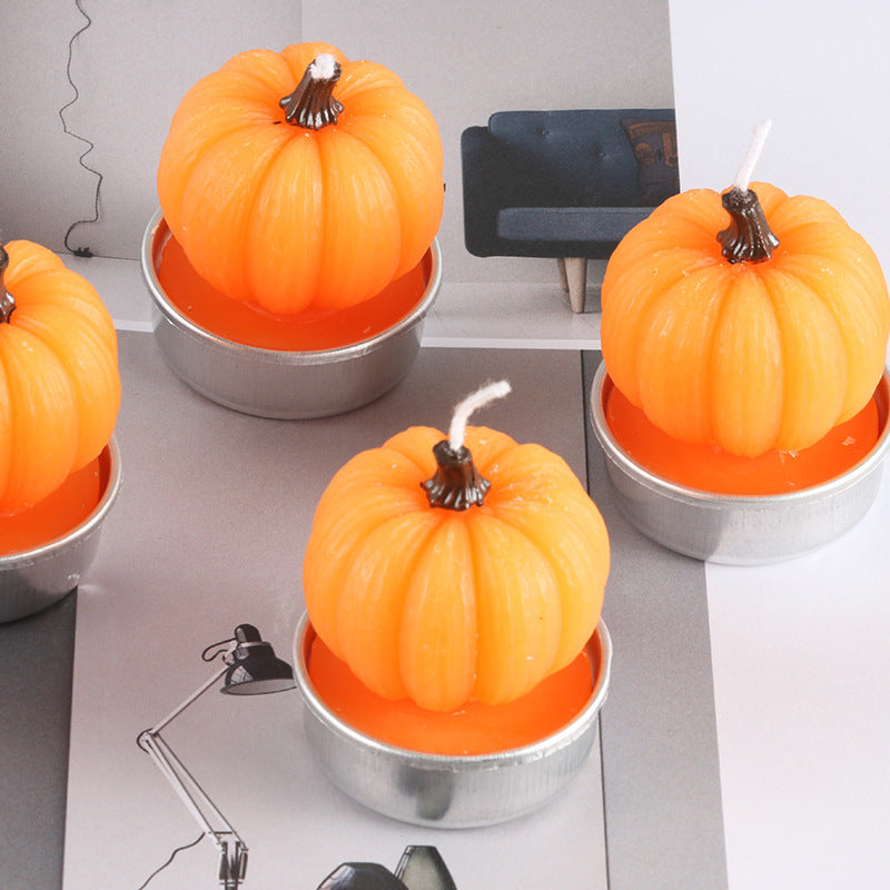 Pumpkin Smiley Pumpkin Witch Spice Candle Tea Light Candle, 6 Pack Tea Lights for Pumpkin Decorations, Halloween, Home, Holiday Gifts, Autumn Decorations for Parties