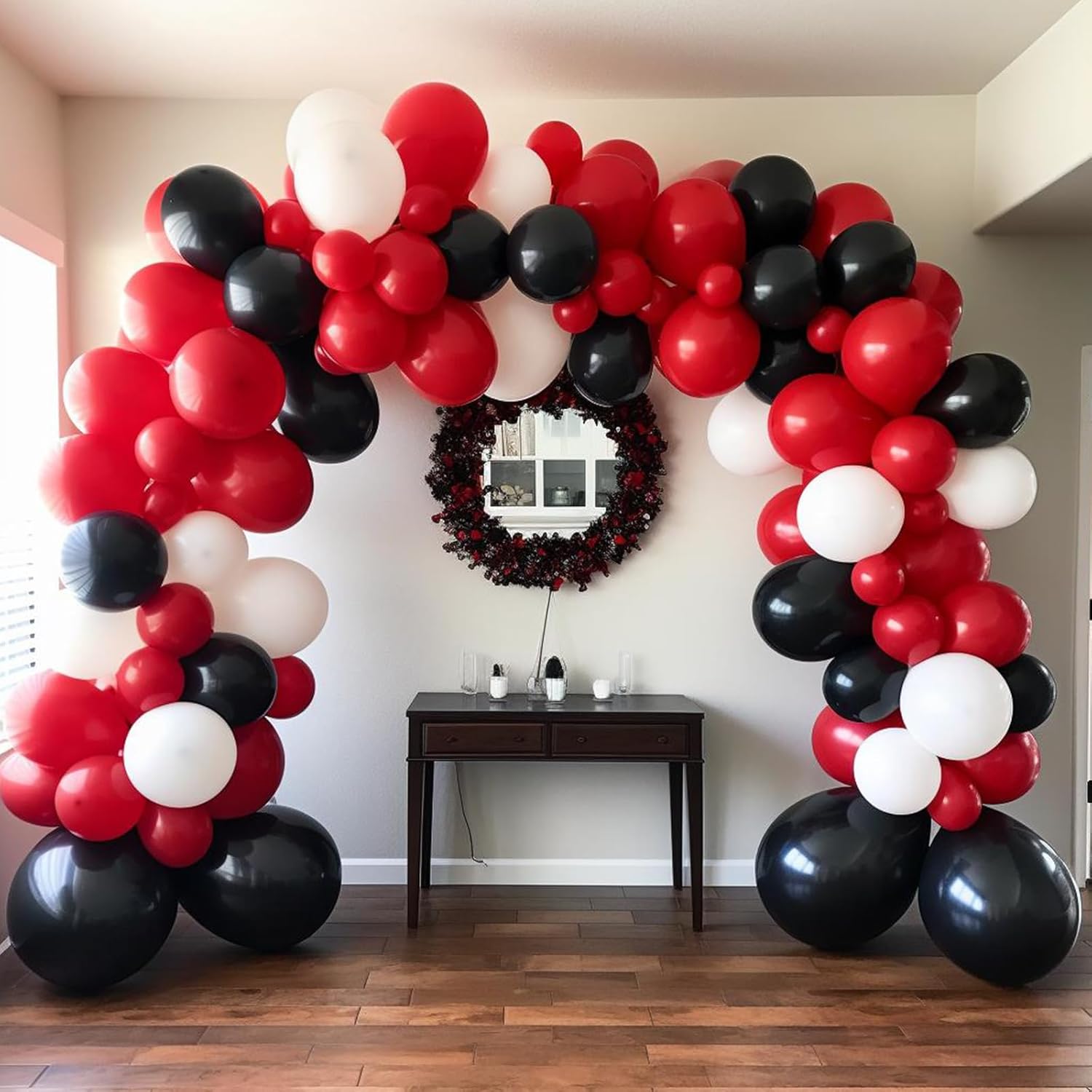 Balloon Wreath Set 120pcs Navy & Gold Confetti White Balloon Arches For Graduation Birthday Party Baby Shower DIY Decoration New Year Graduation Decoration