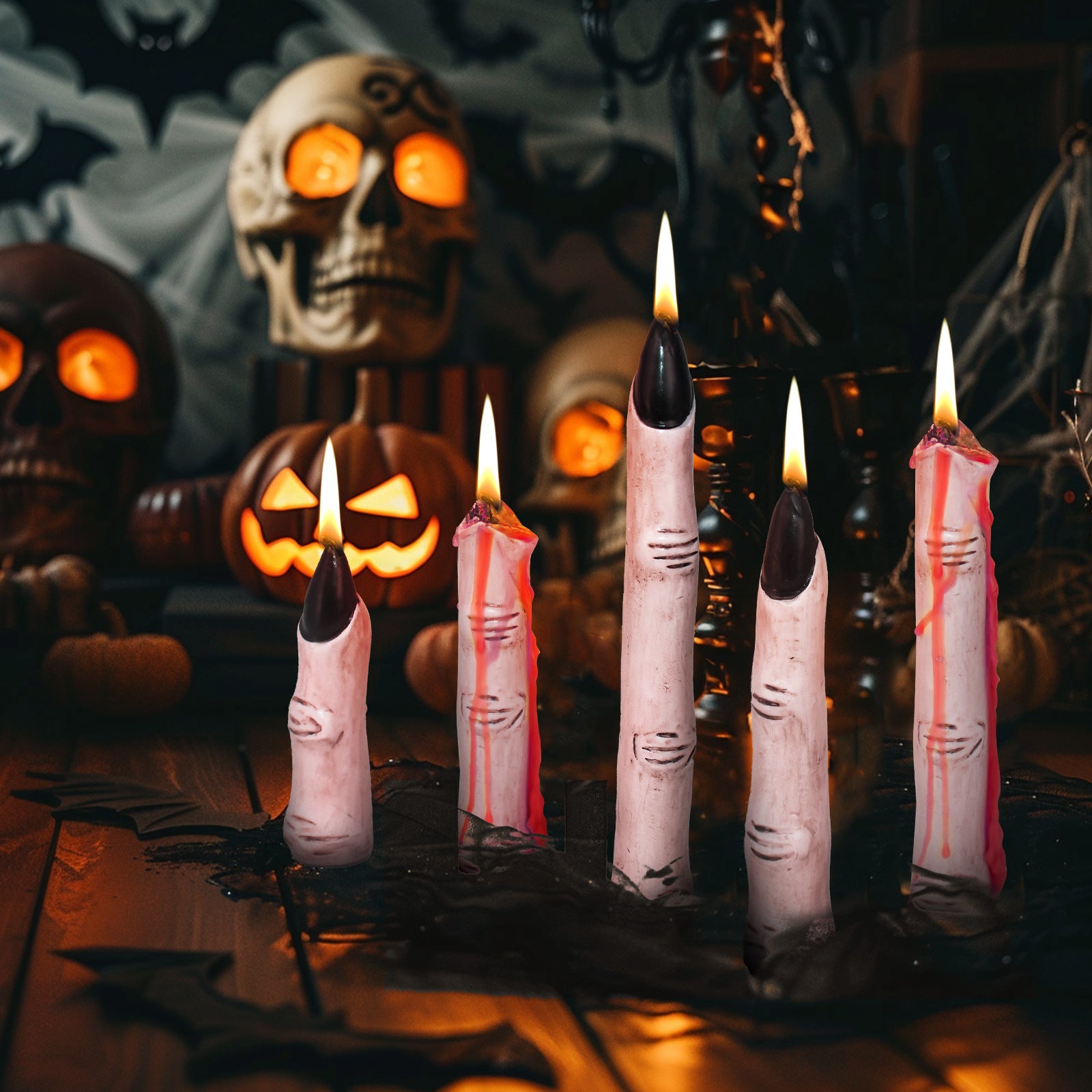 Halloween Horror Finger Candles Creepy Indoor Atmosphere Scene Decoration Props