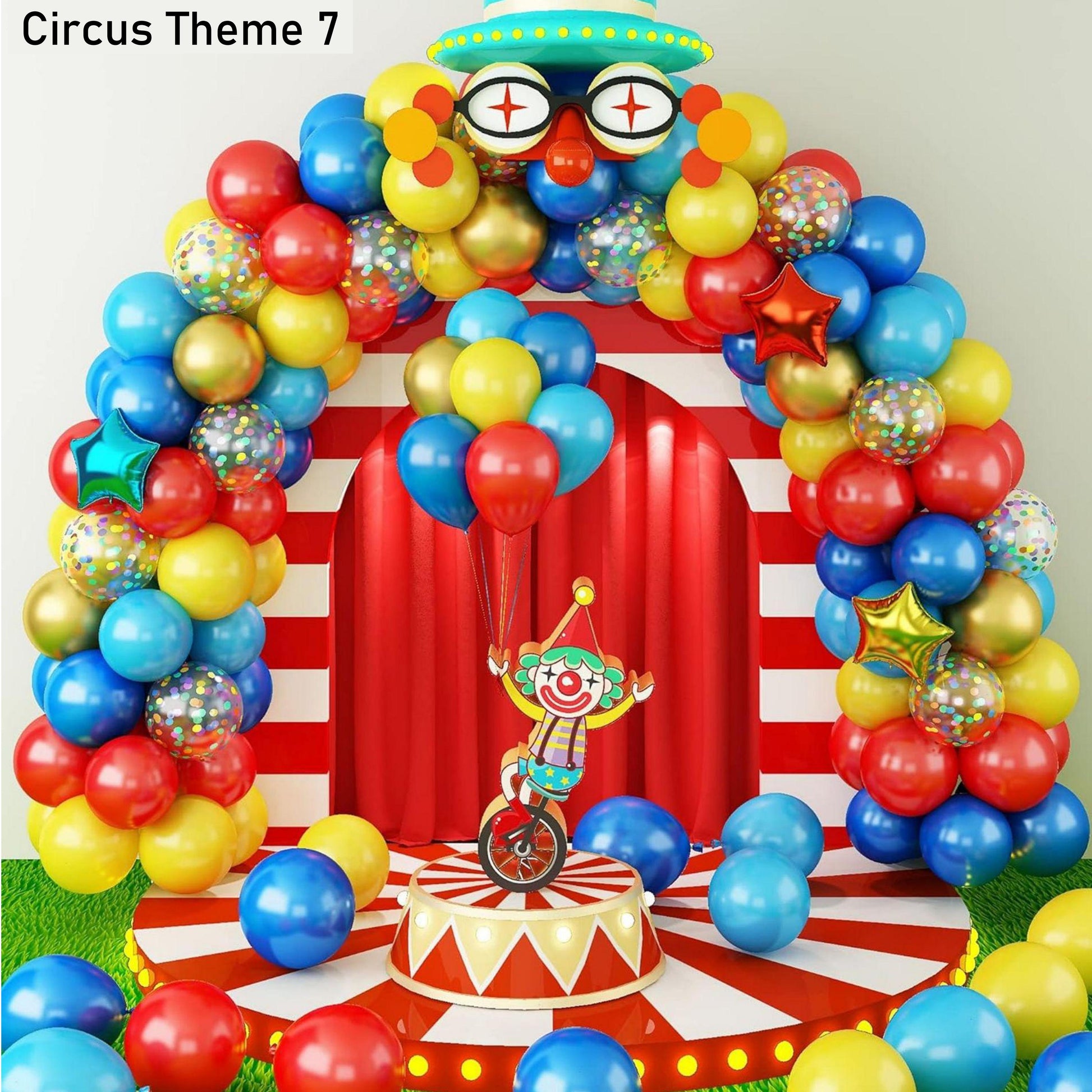 Happy Birthday Balloon Set Circus Cartoon Theme Birthday Party Venue Decoration