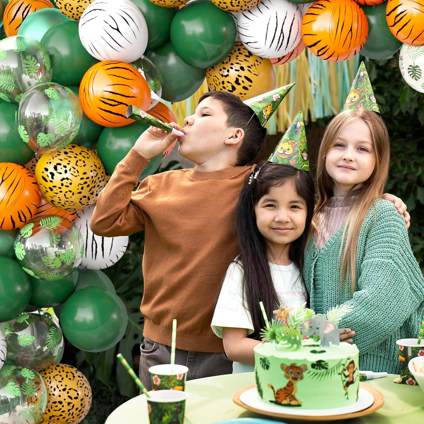 Jungle Party Decorations, Jungle Safari Balloons, 68 Piece Animal Balloon Set, Boys and Girls Jungle Safari Baby Party Decorations, Tropical Safari Birthday Party Supplies, 12 Inches