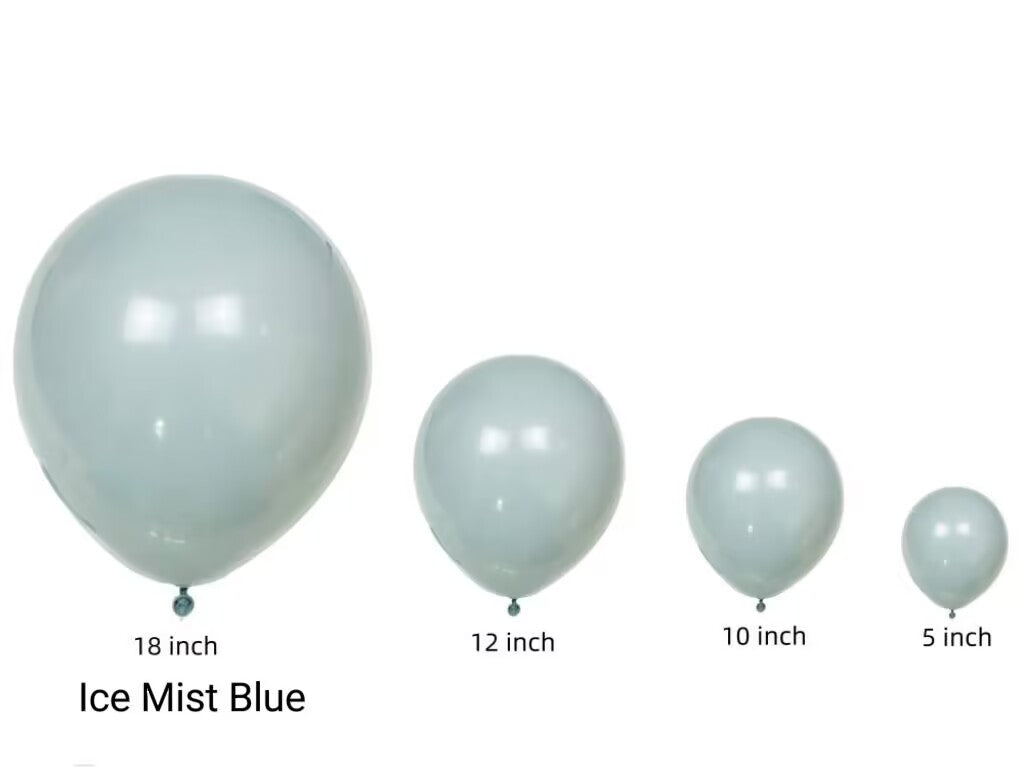 100pcs/pack Thirteen Vintage Blue Latex Balloons in Sizes from 5" to 18" for Children's Birthday Parties, Weddings, Anniversaries, Festivals, Holidays, and More