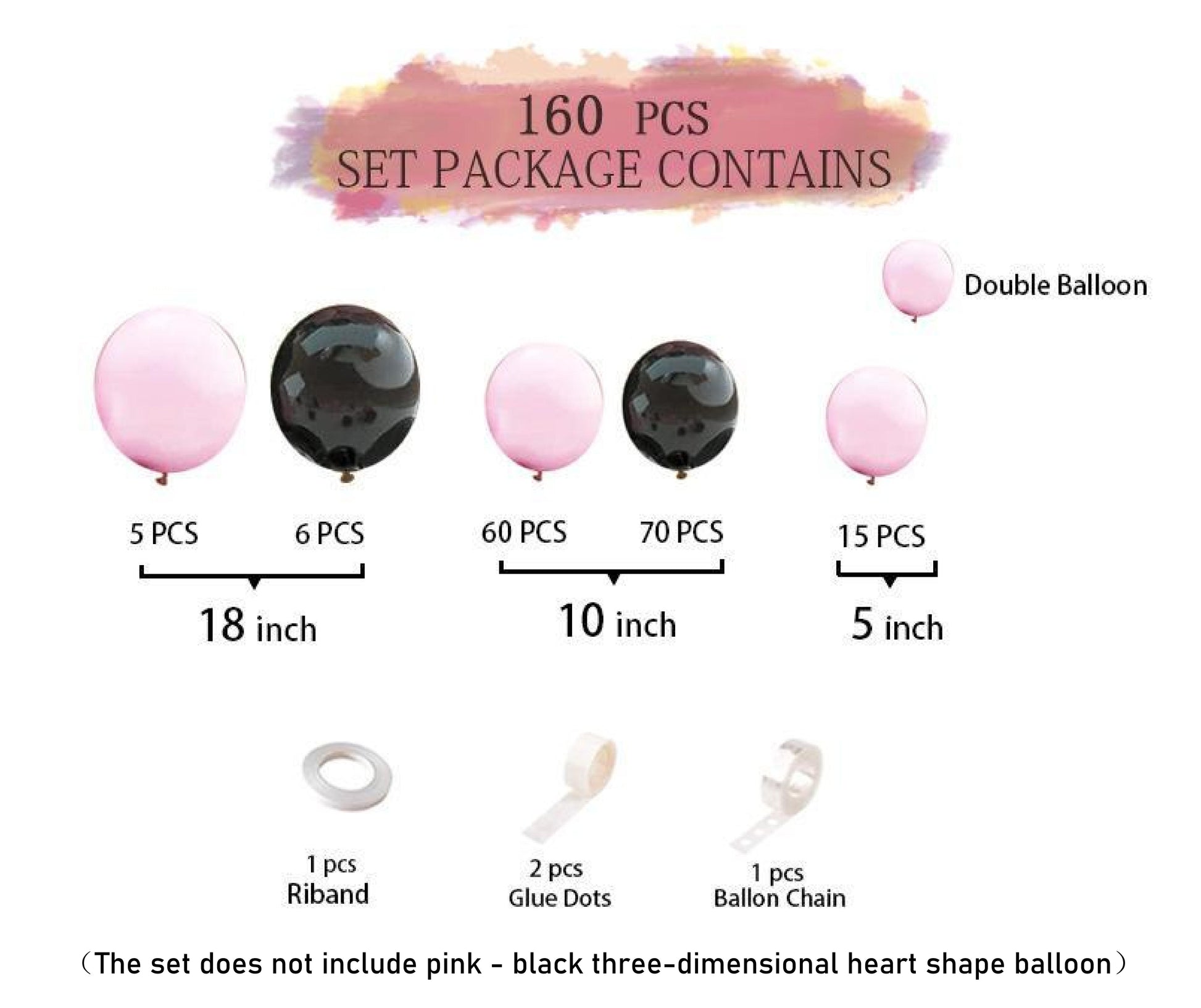 Pink Black Balloon Arch Kit, Can Be Matched With Three-dimensional Love Shape Balloon, Suitable For Girls And Ladies Birthday Party Anniversary Wedding Decoration