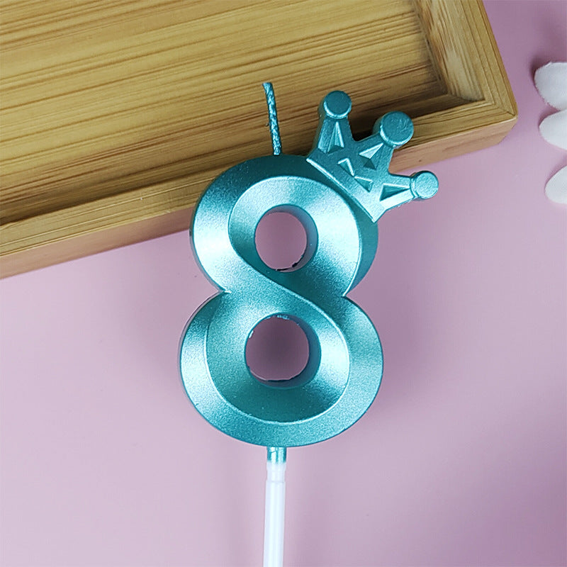 0-9 Birthday Candle Numbers, Birthday Candle with Crown, Multi-colour, 3D Diamond Shape Cake Birthday Candle, Birthday Decoration Candle, Wedding Party, Graduation Ceremony, etc.