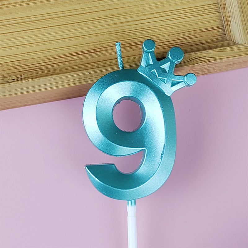 0-9 Birthday Candle Numbers, Birthday Candle with Crown, Multi-colour, 3D Diamond Shape Cake Birthday Candle, Birthday Decoration Candle, Wedding Party, Graduation Ceremony, etc.