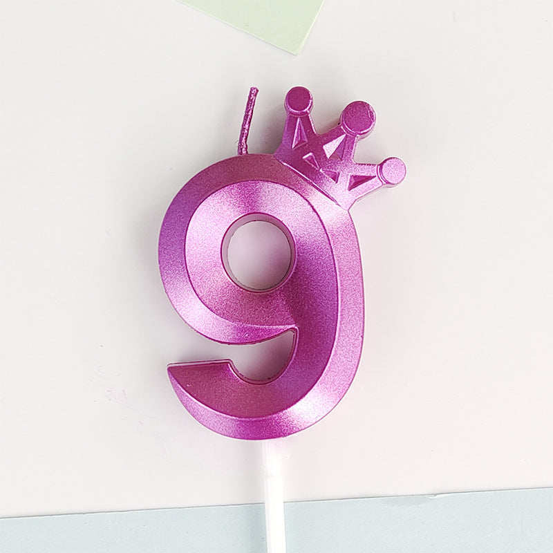 0-9 Birthday Candle Numbers, Birthday Candle with Crown, Multi-colour, 3D Diamond Shape Cake Birthday Candle, Birthday Decoration Candle, Wedding Party, Graduation Ceremony, etc.