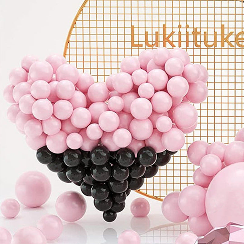 Pink Black Balloon Arch Kit, Can Be Matched With Three-dimensional Love Shape Balloon, Suitable For Girls And Ladies Birthday Party Anniversary Wedding Decoration