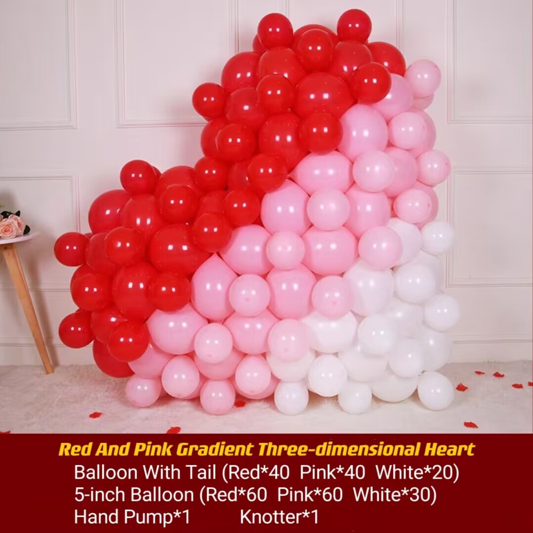 Ins Gradient Colour 3D Three-dimensional Love Balloon Proposal Confession Birthday Creative Wedding Room Decoration Scene Arrangement