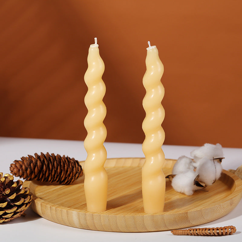 Taper Candles, Spiral Candles, Set of 2, Burn Time 6 Hours, Elegant Decorations for Special Occasions