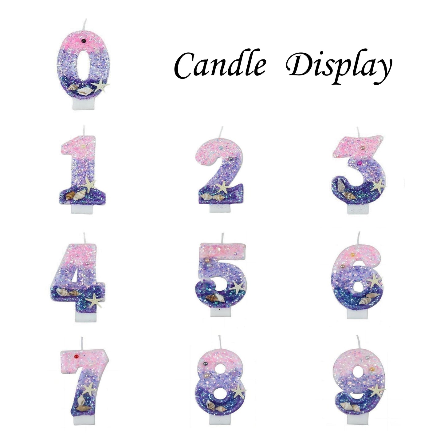 0-9 Pink-Purple，Grey-Blue Birthday Candles Numbers, Candles Birthday, Mermaid Birthday Decorations, Birthday Candles Kids Cake, Cake Decorations Birthday, Cake Decorations Birthday, Birthday Decorations