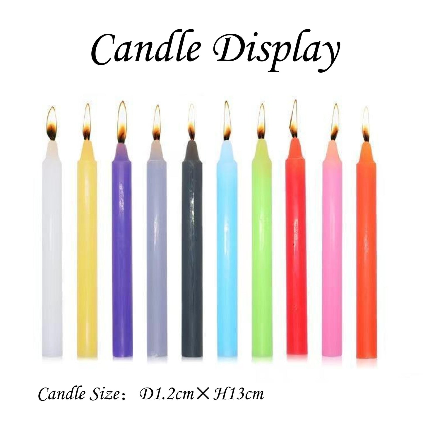 Small Taper Candle, Odourless and Flameless, Party, Magic, Birthday, Valentine's Day Candle (10 Colours)）