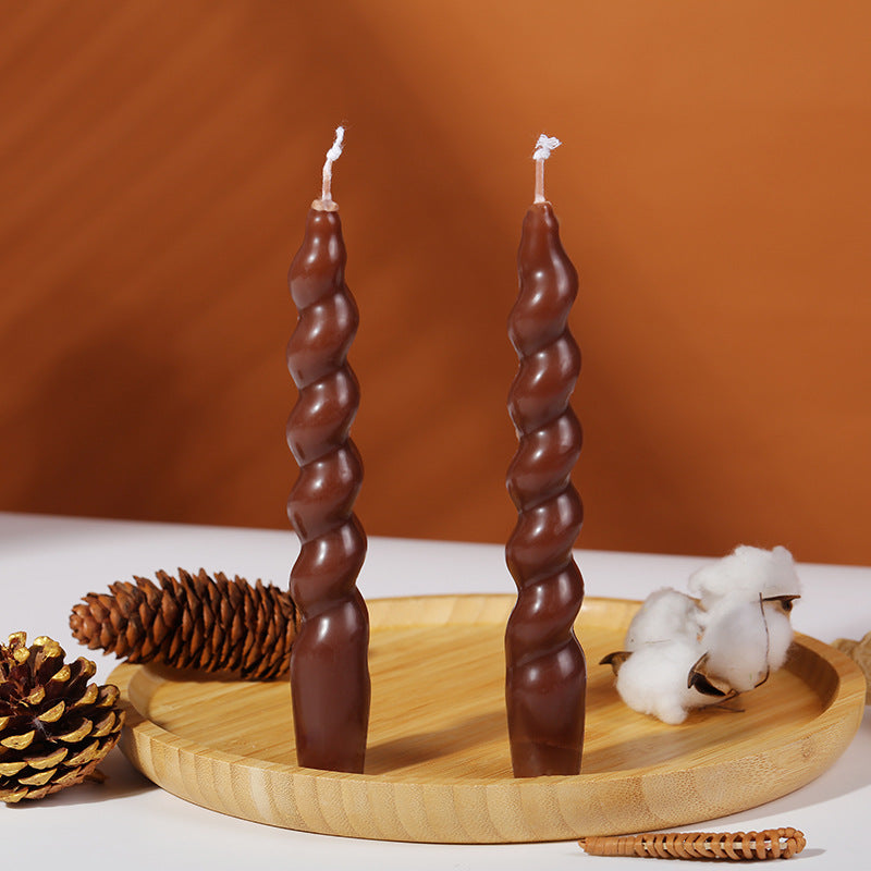 Taper Candles, Spiral Candles, Set of 2, Burn Time 6 Hours, Elegant Decorations for Special Occasions