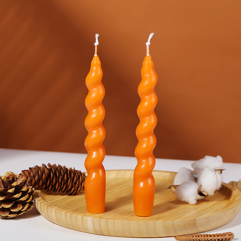 Taper Candles, Spiral Candles, Set of 2, Burn Time 6 Hours, Elegant Decorations for Special Occasions