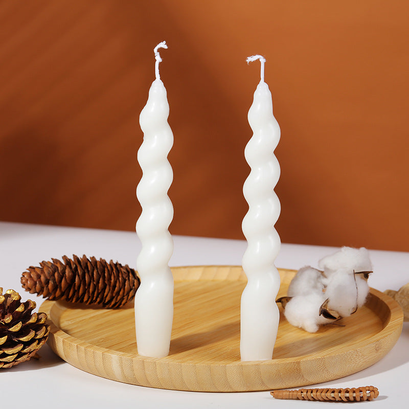 Taper Candles, Spiral Candles, Set of 2, Burn Time 6 Hours, Elegant Decorations for Special Occasions