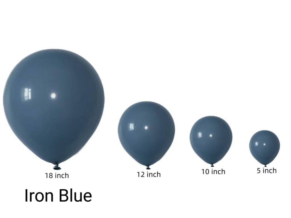 100pcs/pack Thirteen Vintage Blue Latex Balloons in Sizes from 5" to 18" for Children's Birthday Parties, Weddings, Anniversaries, Festivals, Holidays, and More