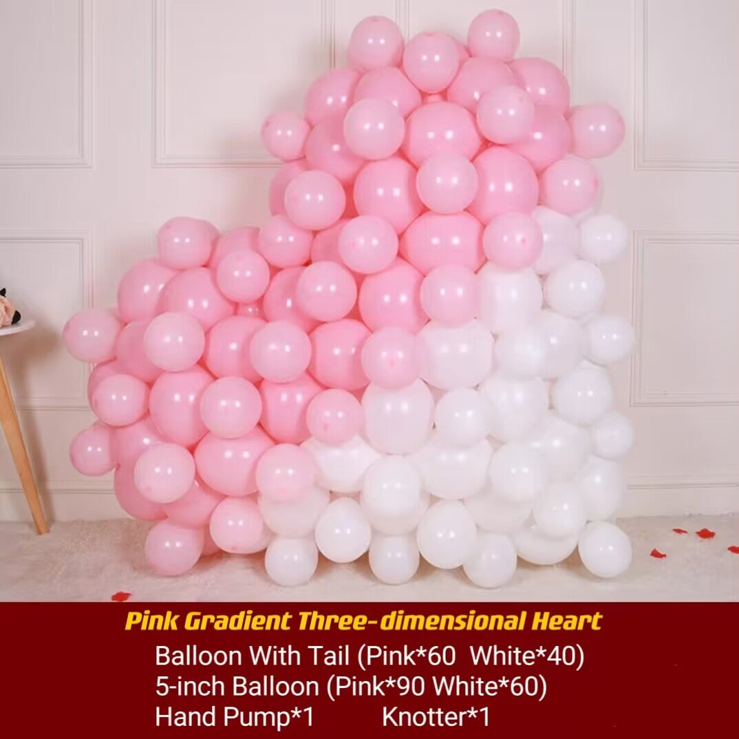 Ins Gradient Colour 3D Three-dimensional Love Balloon Proposal Confession Birthday Creative Wedding Room Decoration Scene Arrangement